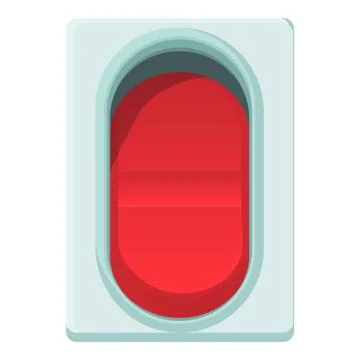 Red switch icon, cartoon style Illustrazione stock