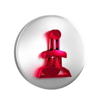 Red Sword in the stone icon isolated on transparent background. Excalibur t.. Stock Illustration