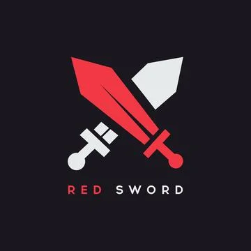 Red Sword vector logo design template Stock Illustration