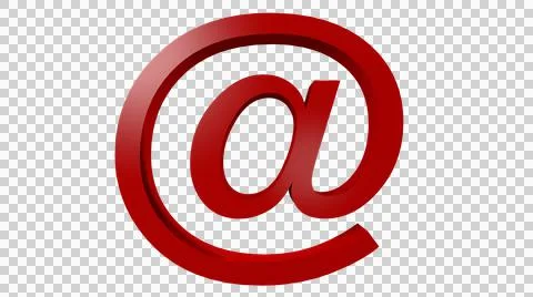 Red at symbol in 3D Stock Illustration
