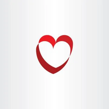 Red symbol logo heart vector element Stock Illustration