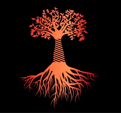 Red symbol tree of life Stock Illustration