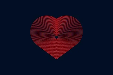 Red Symmetrical Abstract Shape Design 库存插图