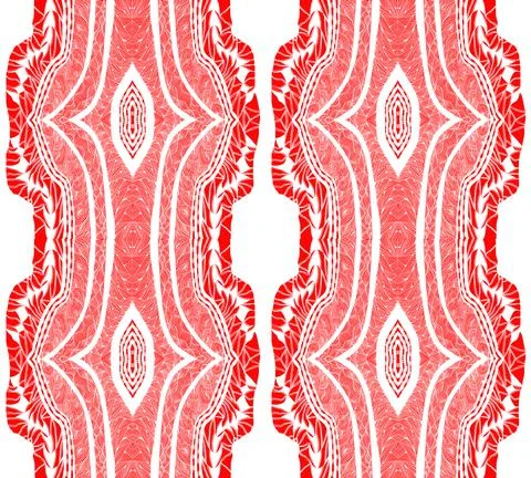 Red symmetrical pattern on a white background. Vector ethnic ornament for Illustrazione stock