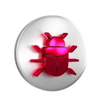 Red System bug concept icon isolated on transparent background. Code bug co.. Stock Illustration