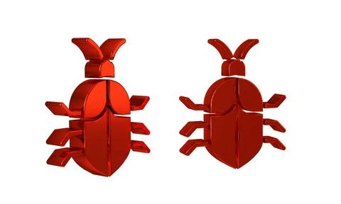 Red System bug concept icon isolated on transparent background. Code bug co.. Illustrazione stock
