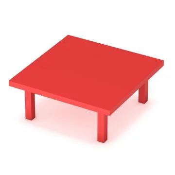 Red Table 3D Stock Illustration