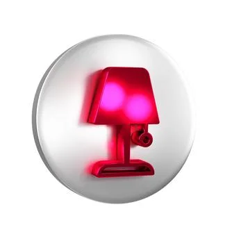 Red Table lamp icon isolated on transparent background. Night light. Silver.. Stock Illustration