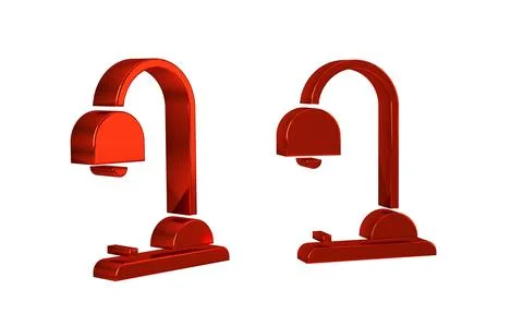 Red Table lamp icon isolated on transparent background. Stock Illustration