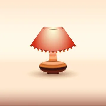 Red table lamp isolated Stock Illustration