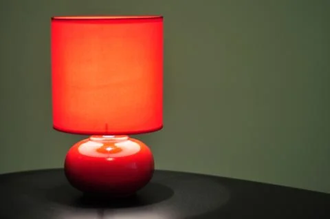 Red table lamp Stock Photos
