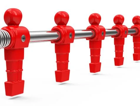 Red table soccer figures Stock Illustration