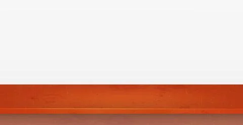 Red table top on white panoramic background, promotional web template - Vecto Stock Illustration