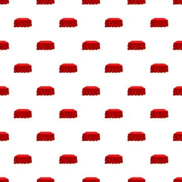 Red tablecloth covering small table pattern background Stock Illustration