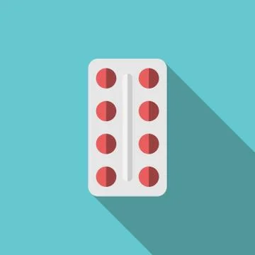 Red tablets, blister pack Stock Illustration