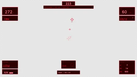 Red Tactical Flight HUD Interface Element Stock Footage 334759213