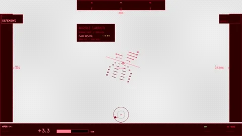 Red Tactical Flight HUD Missile Warning Element Stock Footage 334751418