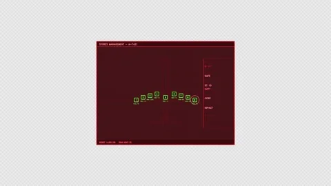 Red Tactical Stores Management HUD Element Stock Footage 334754709