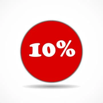 Red tag special offer 10 percent off discount sticker sale isolated vector .. Stock Illustration