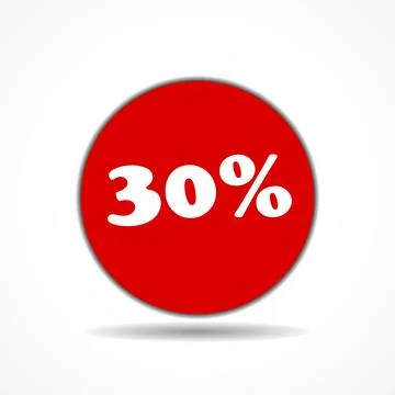 Red tag special offer 30 percent off discount sticker sale isolated vector .. Stock Illustration