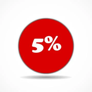 Red tag special offer 5 off discount sticker sale isolated vector illustratio Stock Illustration
