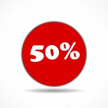 Red tag special offer 50 percent off discount sticker sale isolated vector .. Stock Illustration