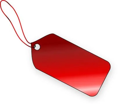 Red tag on white background isolated Stock Illustration