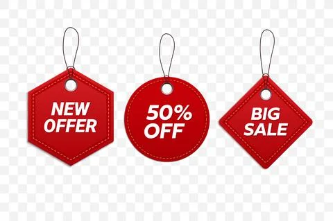 Red tags isolated. Stock Illustration