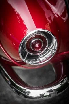 Red tail light of a classical vintage car Stock Photos