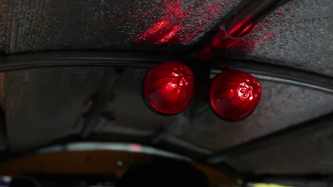 Red tail lights under tuk tuks roof. Stock Footage 306827458