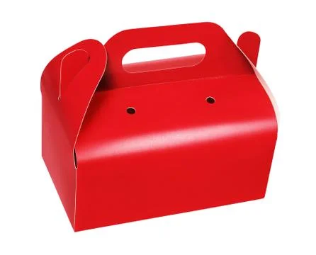 Red Takeaway Cake Box Stock Photos