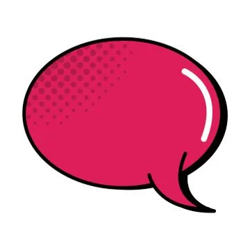 Red talk bubble pop art comic style, flat icon Illustrazione stock
