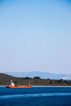 Red tanker 스톡 사진