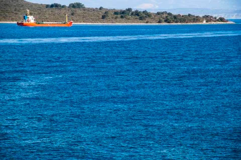 Red tanker 스톡 사진