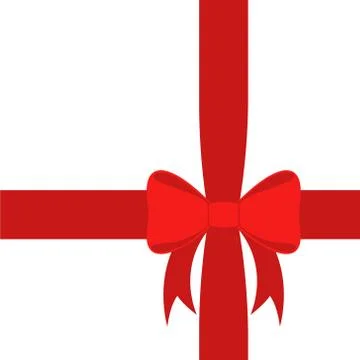 Red tape and bow. Flat design. Vector illustration. Isolated. Stock Illustration