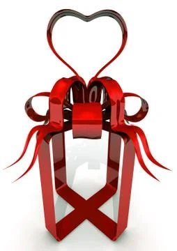 Red tape in the form of gift box Ilustração Stock