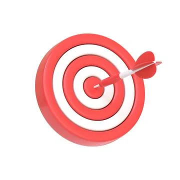 Red Target with Arrow 3D Illustration Stock Illustration