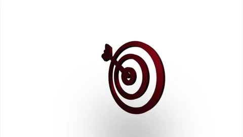 Red target with arrow icon flipping, rotation. Elegant 3d realistic light render Video stock 159821977