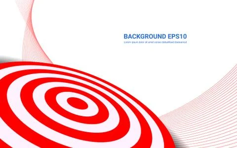 Red target board on white background. Vector isolated template. Stock Illustration