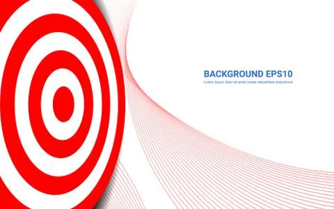 Red target board on white background. Vector isolated template. Stock Illustration