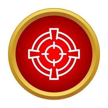 Red target button with aiming crosshair symbol Stock Illustration