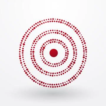 Red target composed of small dots Illustrazione stock
