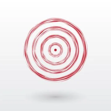 The red target composed of thin lines Illustrazione stock