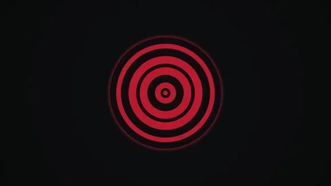 Red target design on black background with concentric Stock Footage 339374005