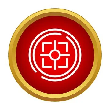 Red target icon for aiming objectives and marketing strategy Stock Illustration