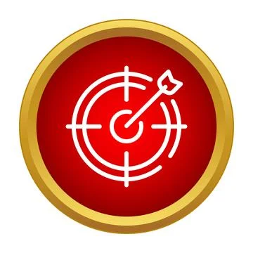 Red target icon with arrow hitting bullseye Stock Illustration