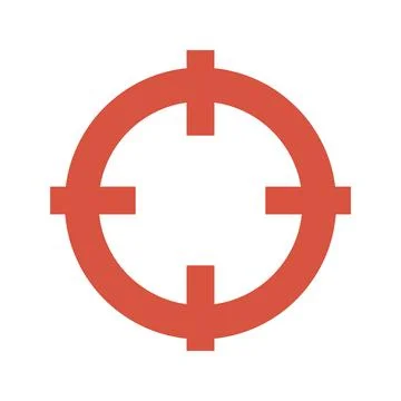 Red Target Icon Vector Graphic Stock Illustration