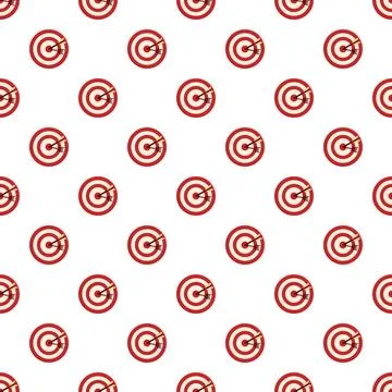 Red target pattern with arrows hitting bullseye Stock Illustration
