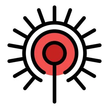 Red target with rays representing marketing targeting and goal achievement Stock Illustration
