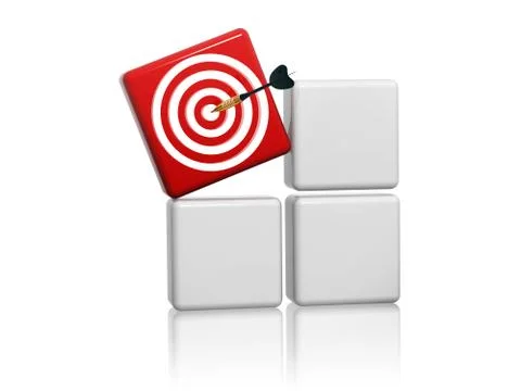 Red target sign with arrow on boxes Stock Illustration